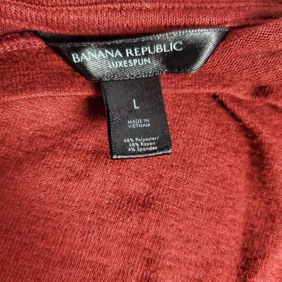 Banana Republic Luxespun Women’s Rust Red Long Sleeve Top Size Large - Picture 5 of 6